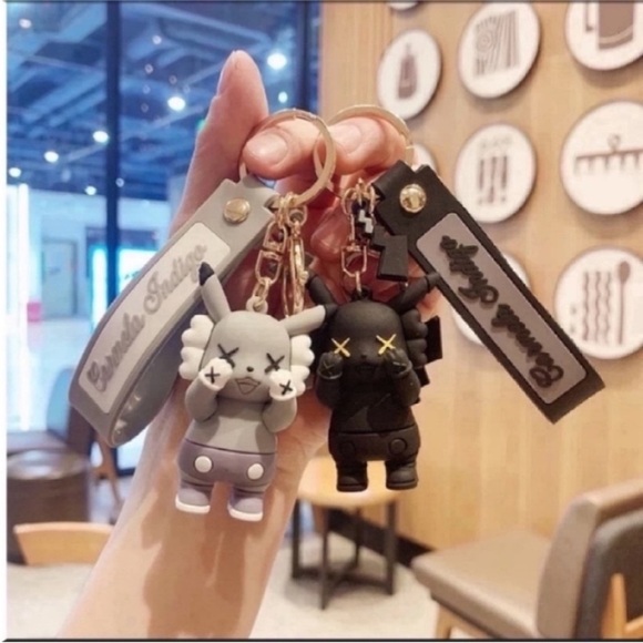 Pikachu Gray key ring Key Chain bag Charm Key fob  pendant New Cute In S… - Picture 5 of 10